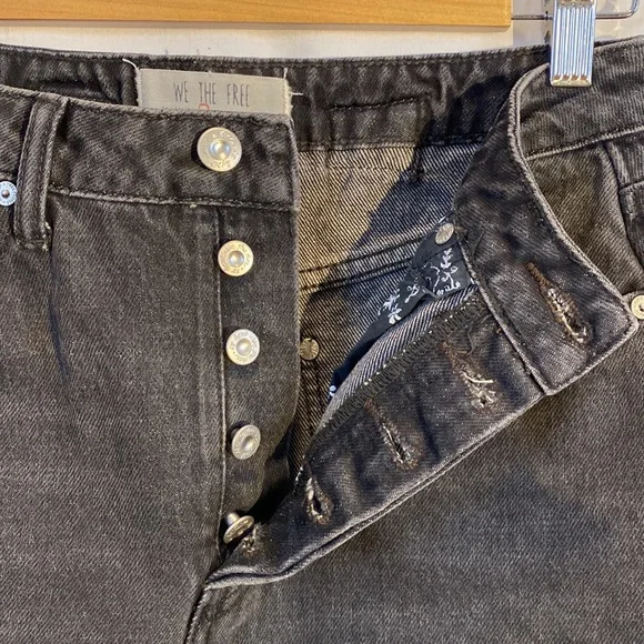 Free People Rugged ALine Denim Skirt in black size 27 OB823235 - Picture 7 of 15